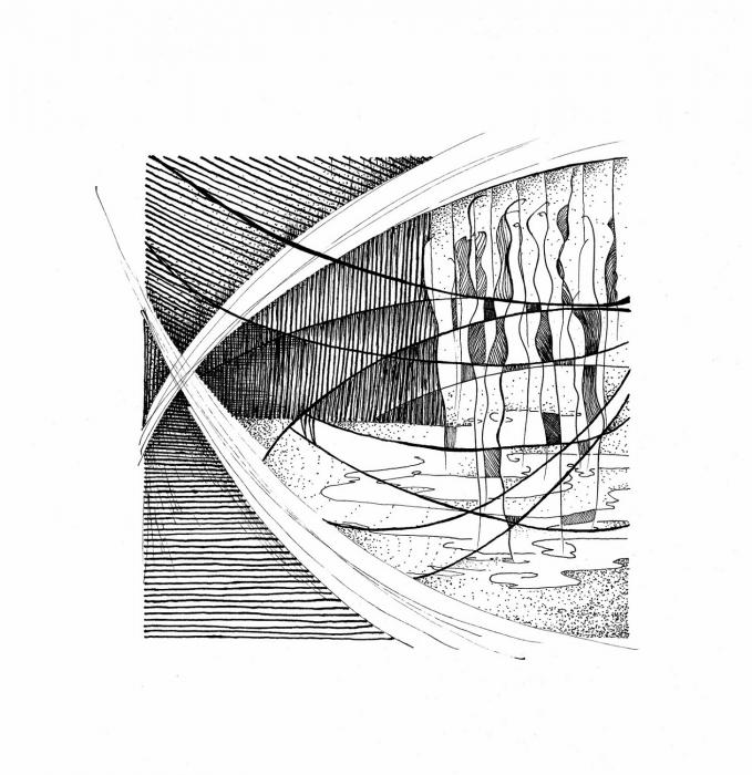 Dip Pen and India Ink on Paper  5.5 inches by 5.5 inches