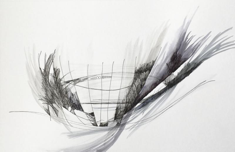 "Untitled  N"   Ball point pen drawing on paper  13.25”  x  8.5”