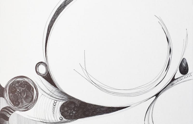 "Untitled  X"       Ball point pen drawing on paper  8.5" x 13.25” 