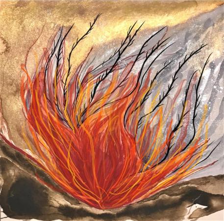 Limited Edition of 10, Hand Painted,  Mixed Media, Digital Print  8' x 8"